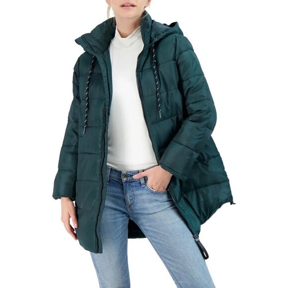 SEBBY Women's 3/4 Puffer Jacket In Bottle Green Size S NWT - Picture 1 of 12
